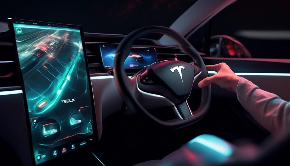 tesla s in car game console
